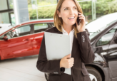 woman on business call